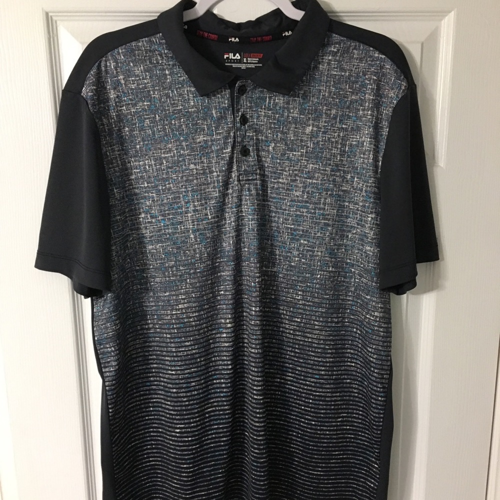 FILA Sport Blue, White, Black, and Gray Golf Polo